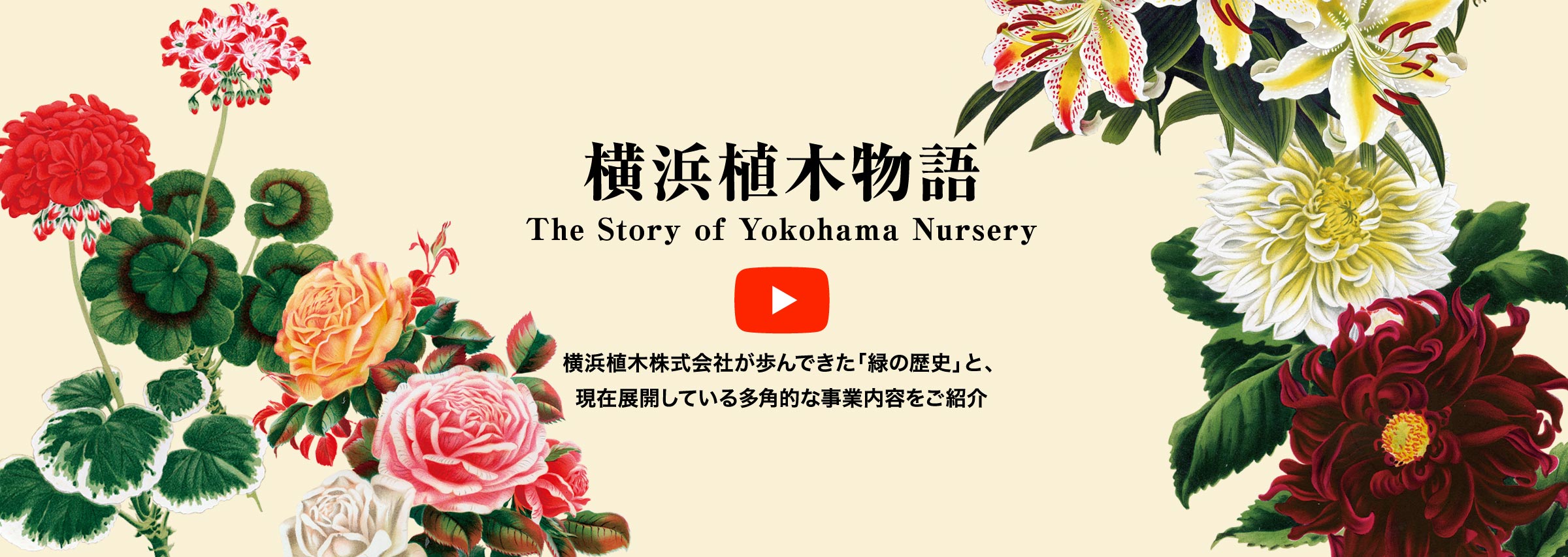 横浜植木物語横　浜植木株式会社が歩んできた「緑の歴史」と、現在展開している多角的な事業内容をご紹介